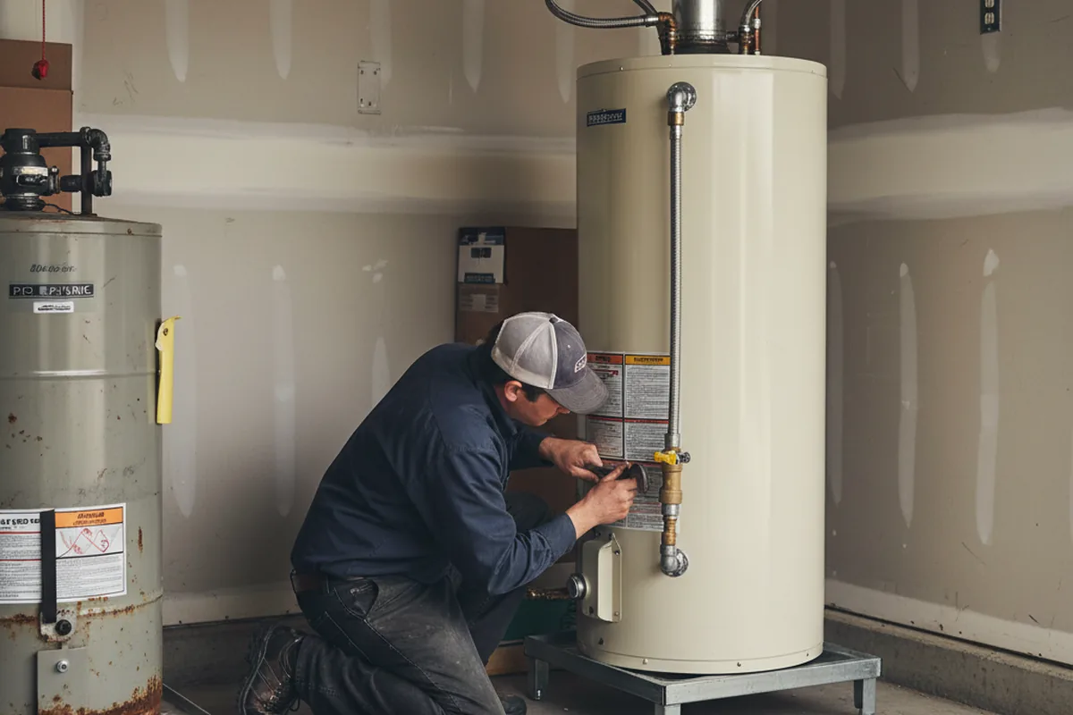 Water heater and shutoff valve replacement in Greentown